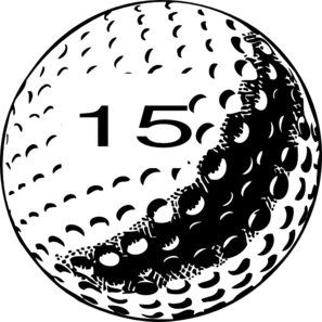 Golf Ball Number 15 Clip Art 