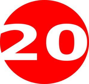 Red Number 20 Clipart 