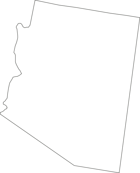 Arizona State Boundary Map - Clean Vector Outline for Download