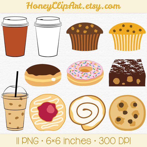 Cafe Clip Art Digital Food Clipart Bakery Clip Art by HoneyClipArt 