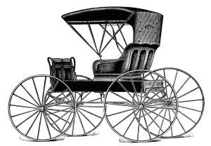 vintage horse buggy clip art, black and white clipart, antique 