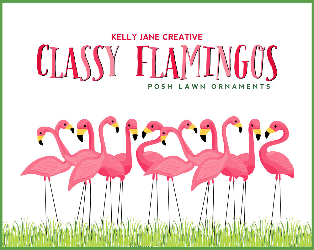Classy Flamingos - Stylish Posh Lawn Ornaments by Kelly Jane Creative
