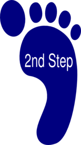 Blue footprint icon with "2nd Step" text, symbolizing progress or a sequential step in a process.