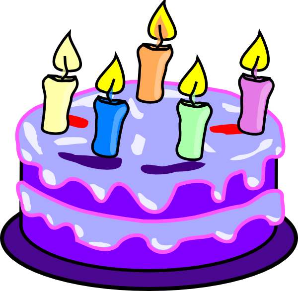 Festive Birthday Cake with Five Candles - Celebration Clipart