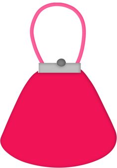 Bright pink cartoon-style handbag with a silver clasp and loop handle.