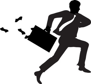 Businessman Running with Briefcase - Urgency and Professional Pressure
