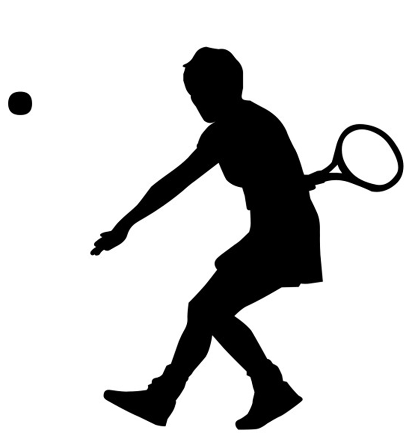 Tennis Player Forehand Silhouette - Dynamic Sport Illustration