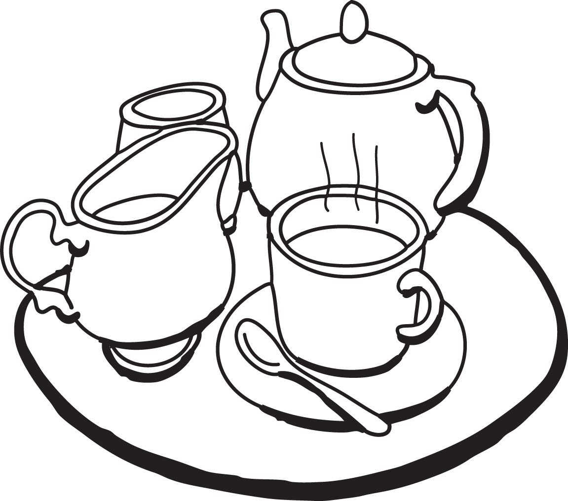 Free Tea Party Clip Art Black And White, Download Free Tea Party Clip ...
