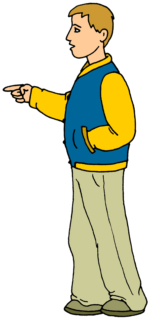 Man pointing clipart
