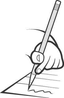 Writing with a Pencil - Handwriting Illustration for Education & Creativity