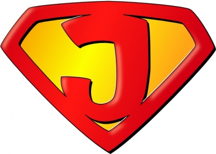 Red and yellow shield logo with a bold stylized 'J' resembling Superman's emblem.