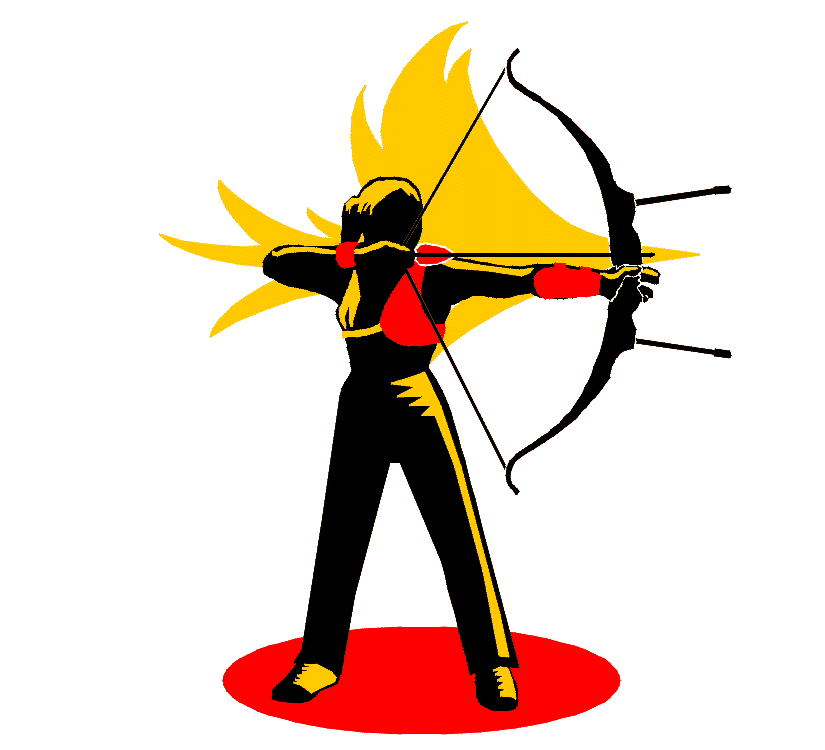Archer with Golden Wings - Dynamic Archery Illustration