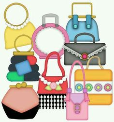 A colorful collection of stylized handbags and purses in various shapes, sizes, and designs including beaded, checkered, and floral accents.