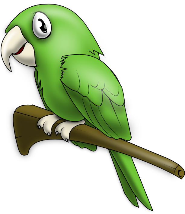 Lovely Green Parrot Clip Art