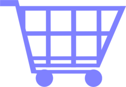 Blue Shopping Trolley Clipart 