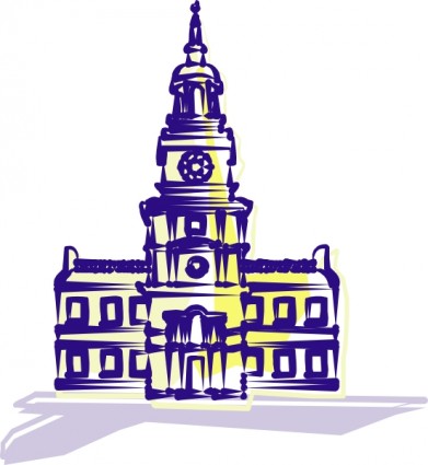 Historic City Hall Illustration - Architectural Landmark Design