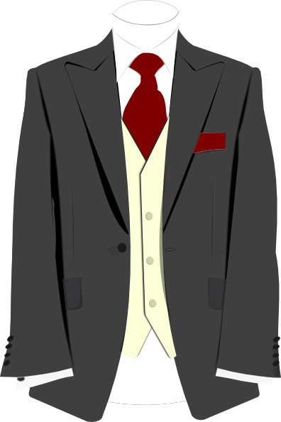 Grey Suit Burgundy Tie Clip Art