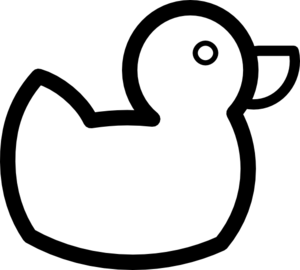 Rubber Ducky Black And White Clipart