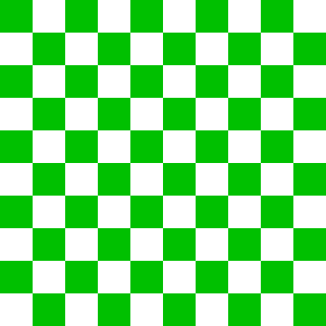 Green and black checkerboard pattern with alternating squares.