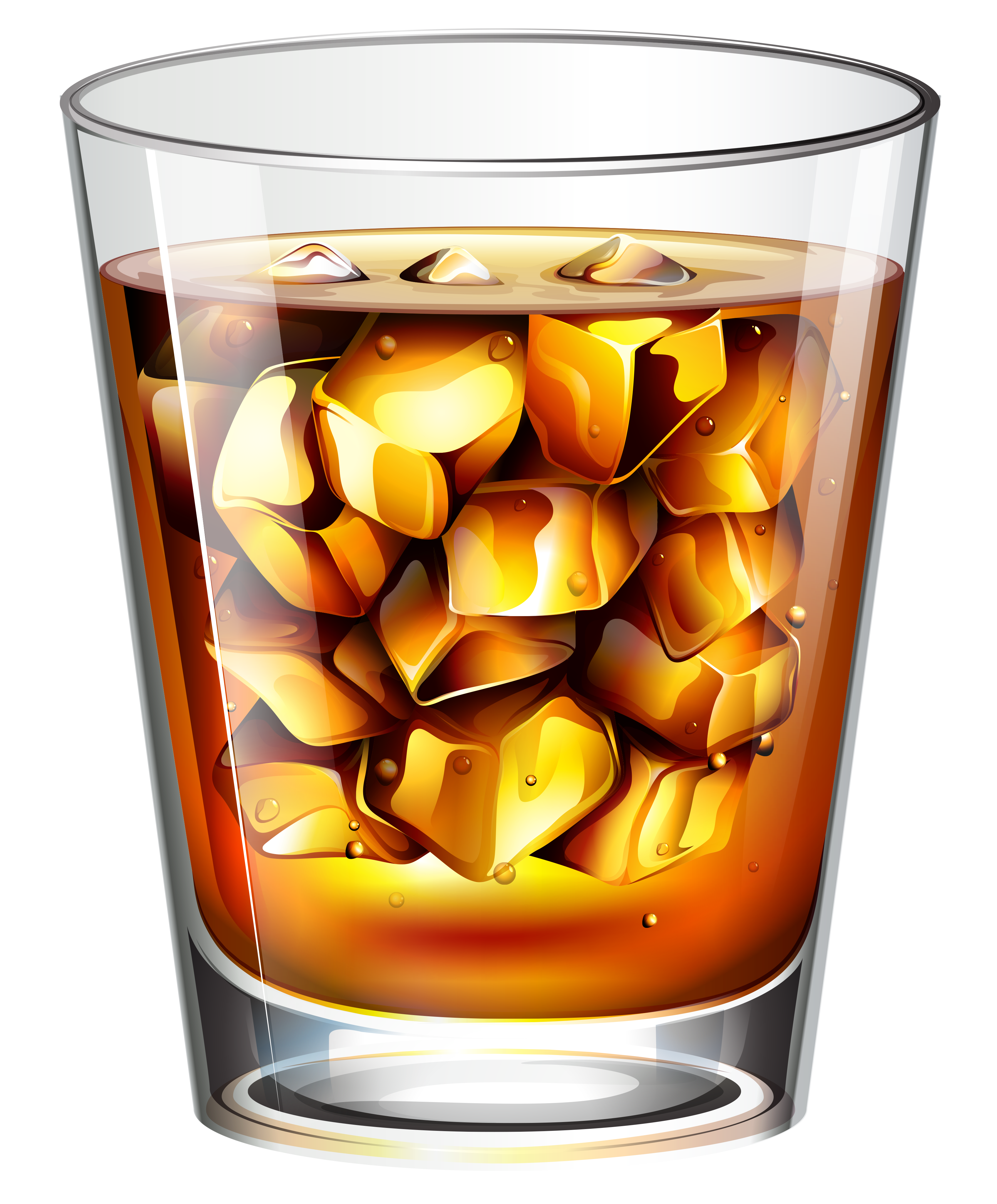Whiskey with Ice PNG Vector Clipart 