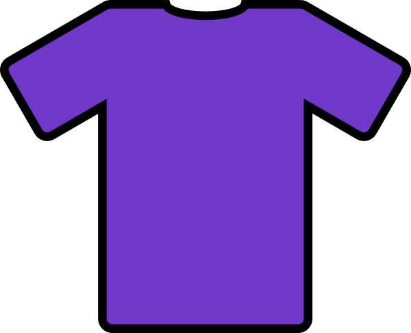 Solid purple short-sleeve t-shirt with black outline on white background.