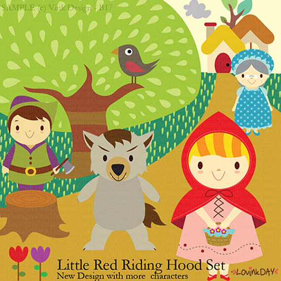 little red riding hood clipart setting - Clip Art Library