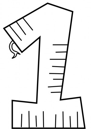 Number 1 Coloring Page for Kids - Free Printable Design