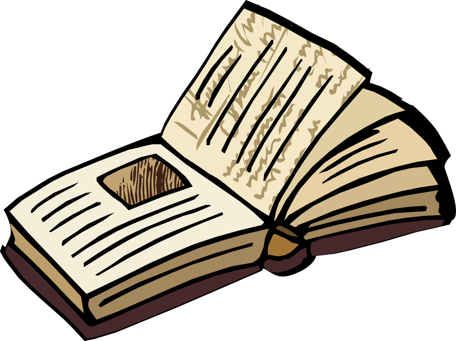 Vintage Open Book Illustration - Historical Literature & Antique Manuscripts