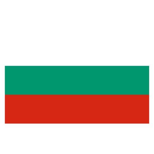 National flag of Bulgaria featuring horizontal green and red stripes.