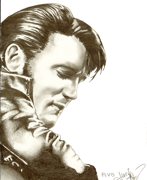 Elvis Presley Pencil Sketch - Iconic Portrait Artwork