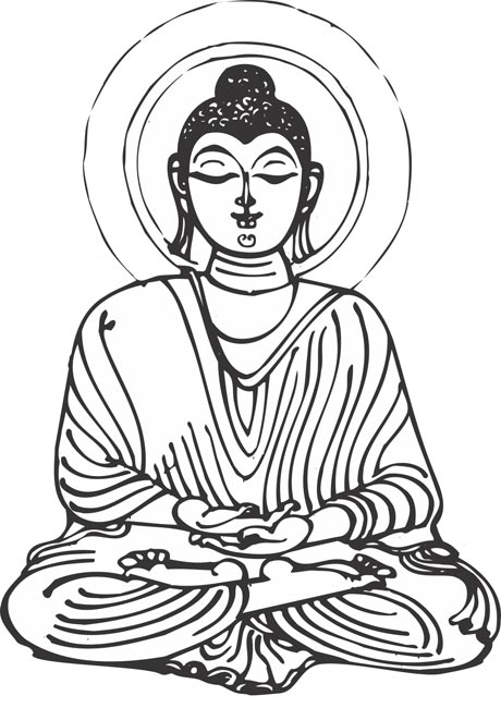 Lord Buddha Line Art
