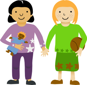 Two Little Girls Clip Art 