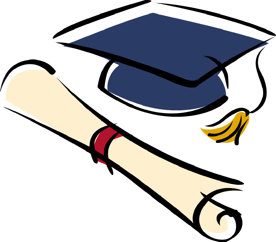 Graduation Cap and Diploma Illustration - Academic Achievement Symbol