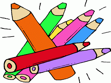 A vibrant cluster of colorful pencils-orange, green, pink, blue, red, and purple-arranged dynamically with radiating lines suggesting creativity and energy.