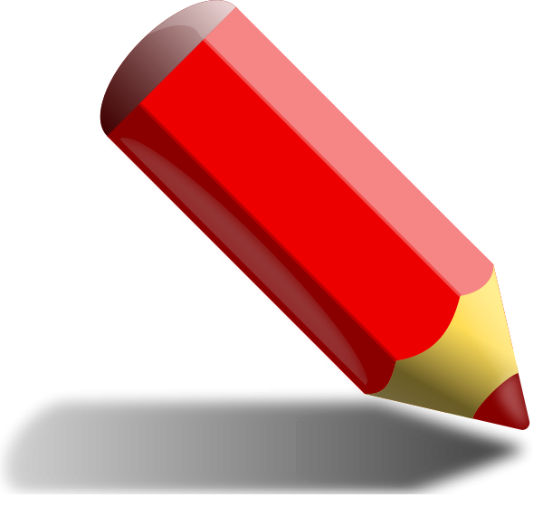 Red pencil medium 600pixel clipart, vector clip art