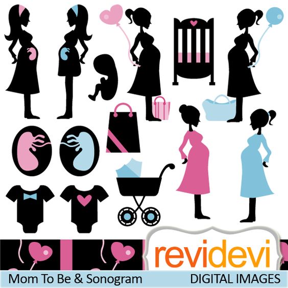 Mom to be silhouette cliparts and sonogram. Come in silhouette 