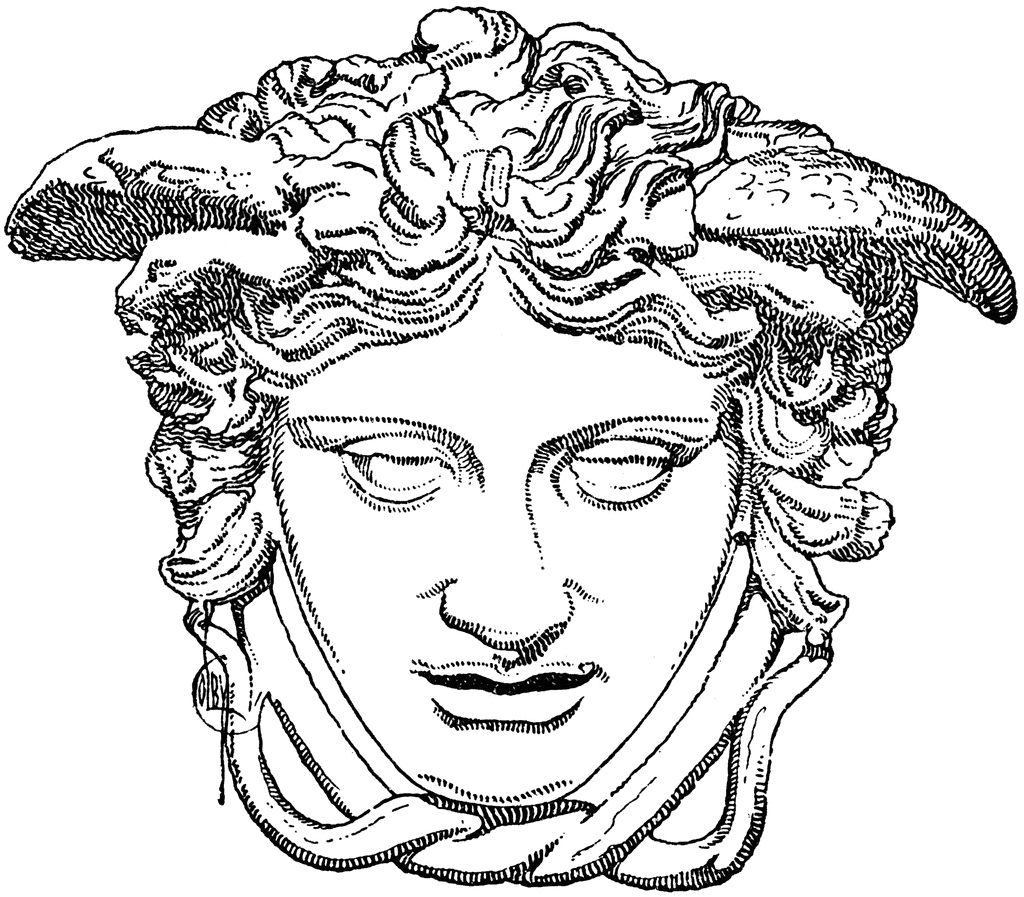 Голова Горгоны в греческом стиле