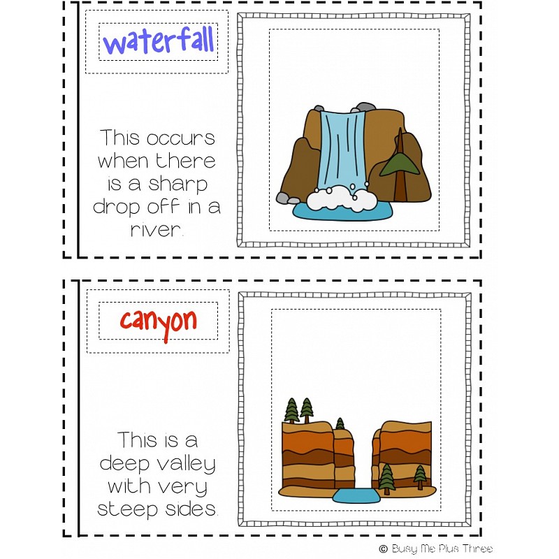 Waterfall vs Canyon: Visual Science Flashcards for Kids