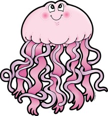 Friendly Pink Jellyfish Cartoon Illustration for Kids & Education