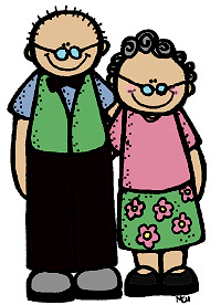 Happy Elderly Couple Illustration - Friendly Senior Characters