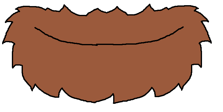 Furry Brown Mouth Illustration - Cartoon Beard or Animal Snout Graphic