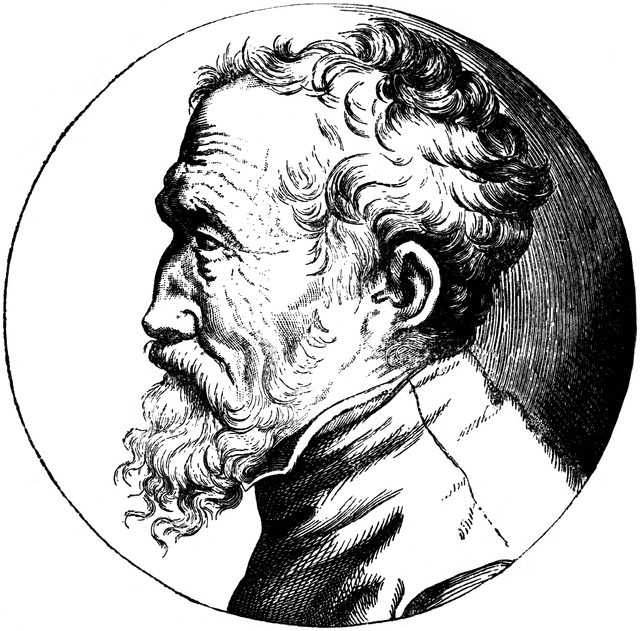 Historical Engraving of Elderly Man in Profile - Classic Portrait Art