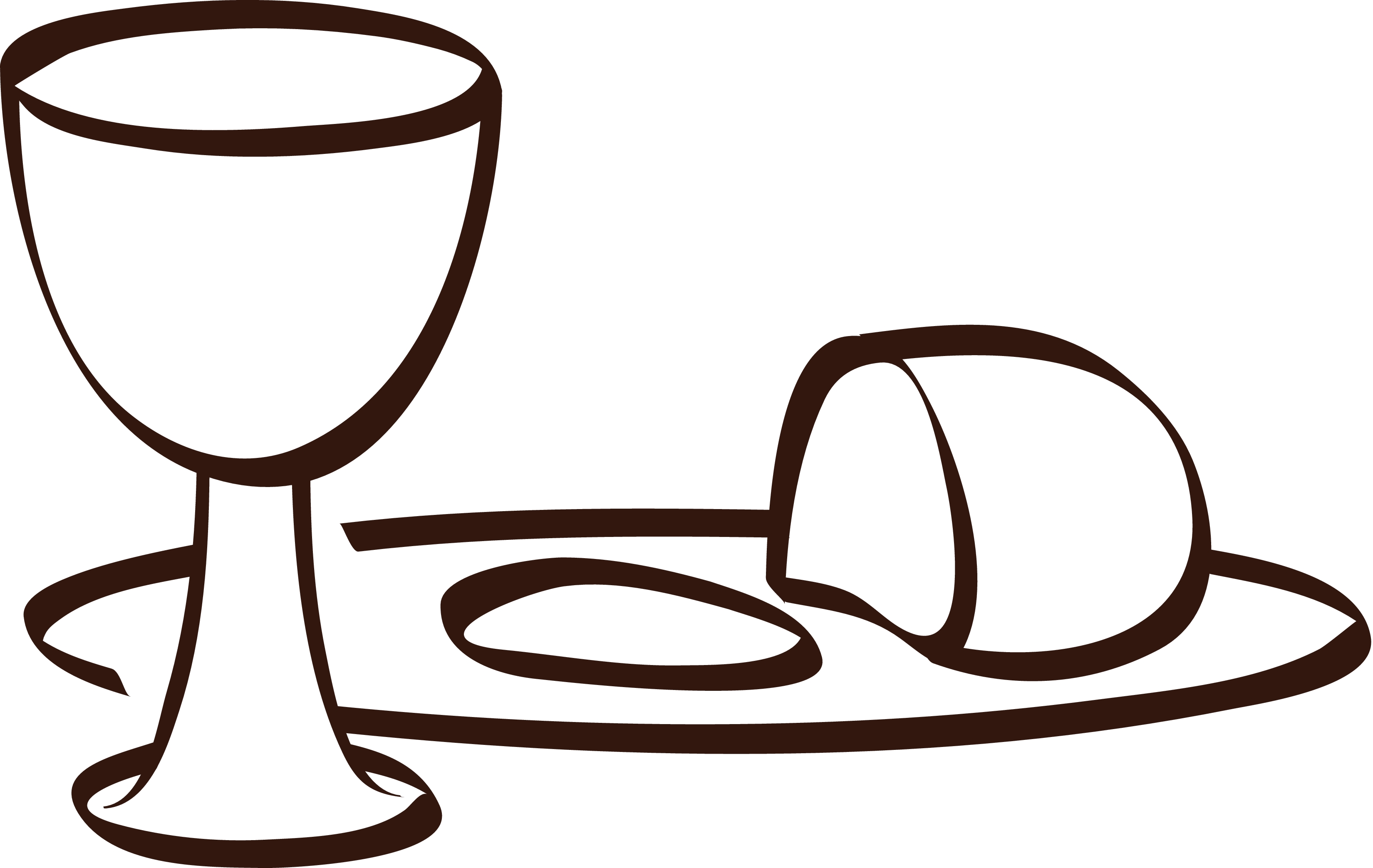 Wine Glass and Bread Plate Illustration - Minimalist Dining Icon