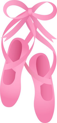 Pink Ballet Shoes with Ribbon Bow - Elegant Dance Illustration