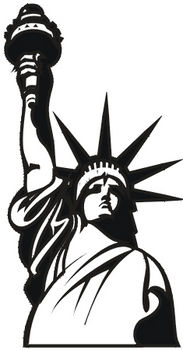 black and white lady liberty - Clip Art Library