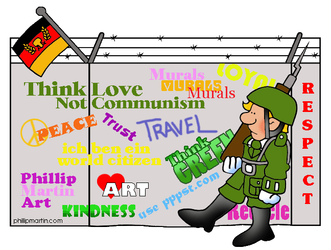 Peaceful Resistance Art Mural - Think Love, Not Communism