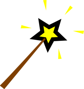 Magic Wand with Sparkling Star - Fantasy Illustration