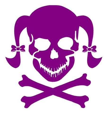 Gothic Skull with Pigtails - Edgy Punk & Alternative Design