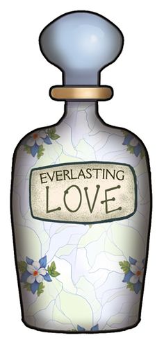 Everlasting Love Perfume Bottle - Romantic Illustration for Greeting Cards & Gifts