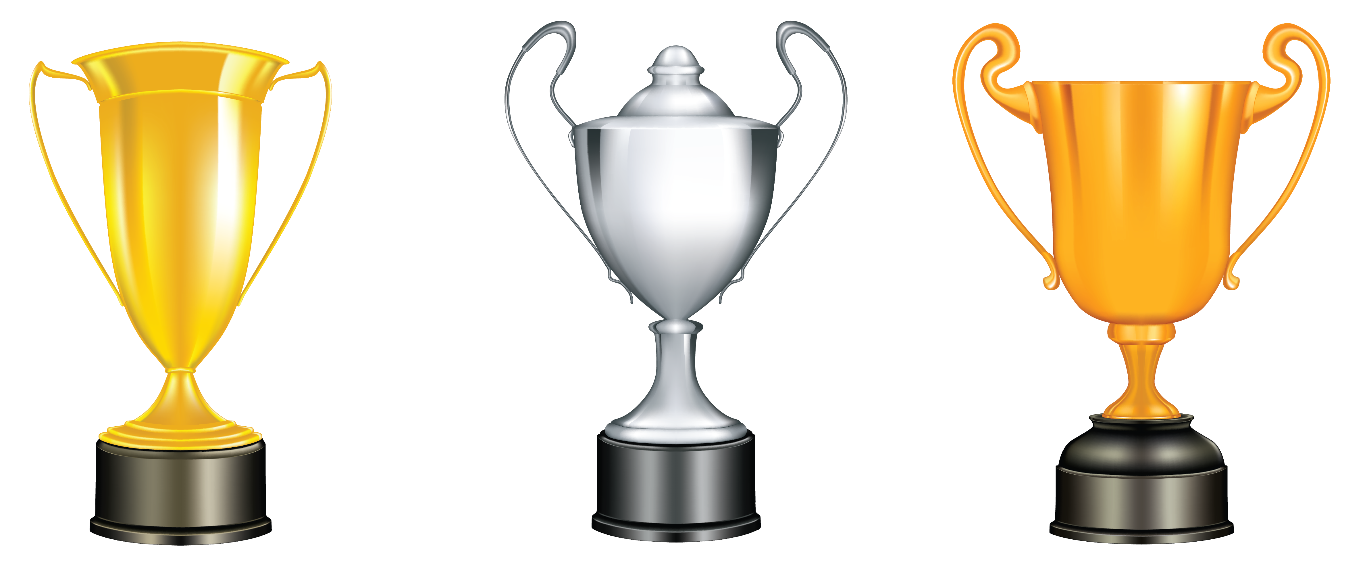 Gold Silver Bronze Trophies PNG Clipart 